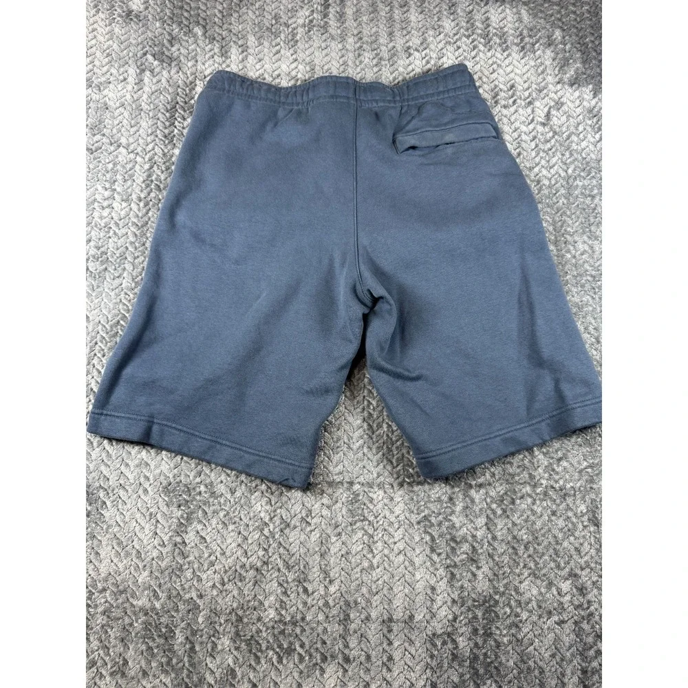 Nike Sweat Shorts Boys Small Blue Spellout Logo‎ Cotton Fleece Lined Drawstring